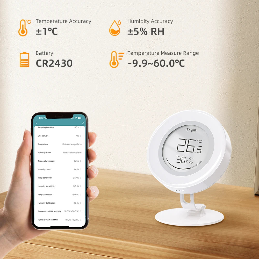 AVATTO Tuya ZigBee Smart Temperature And Humidity Sensor With E-ink Screen (ZWHS16) - SyncYourHome