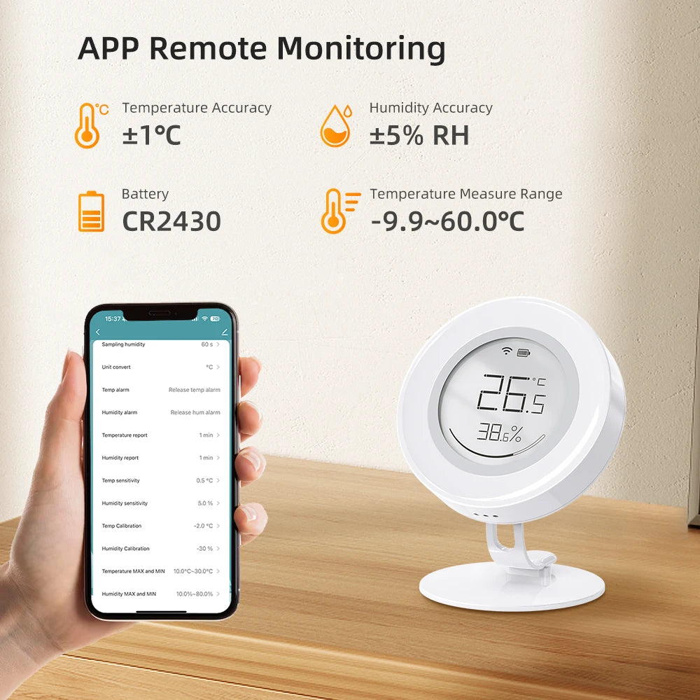 AVATTO Tuya ZigBee Smart Temperature And Humidity Sensor With E-ink Screen (ZWHS16) - SyncYourHome