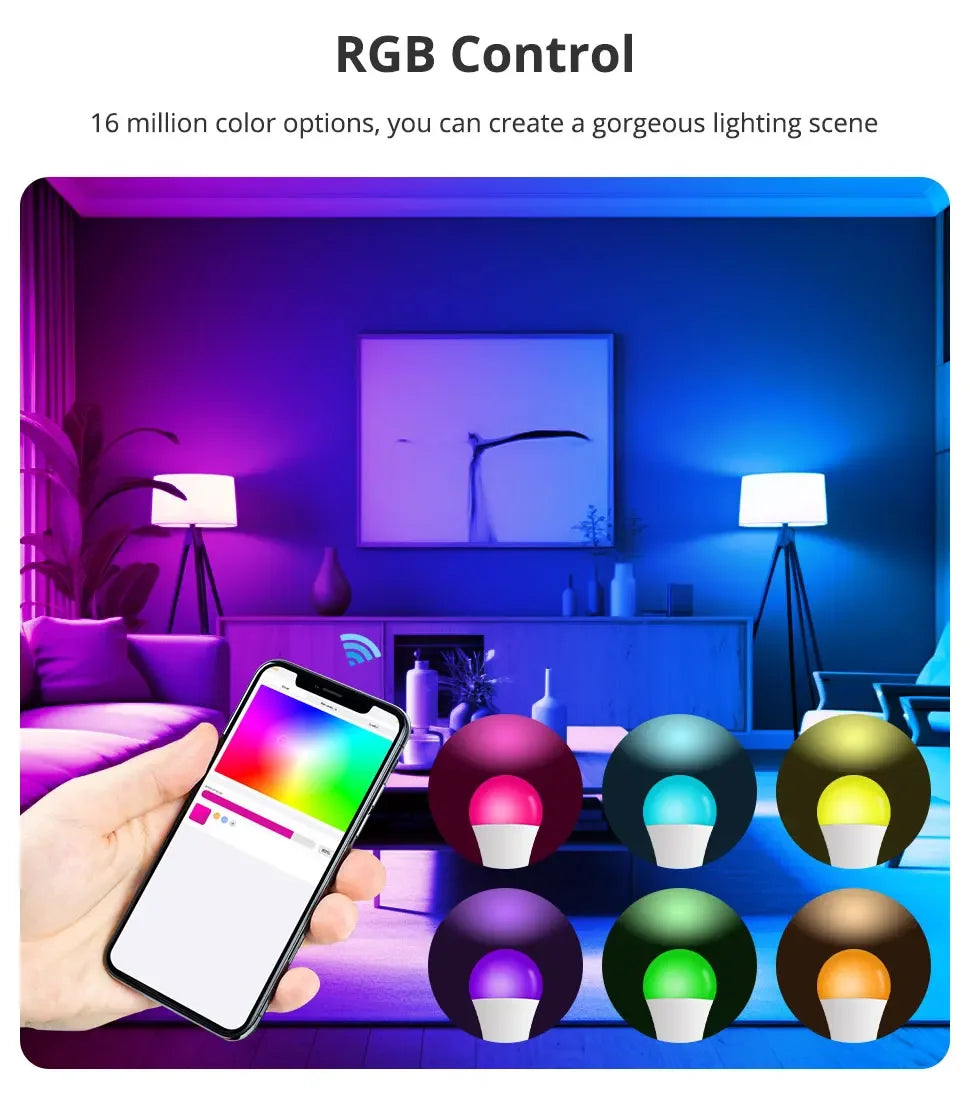 Zemismart Matter WiFi 9W LED Light Bulb E27 RGBCW - SyncYourHome