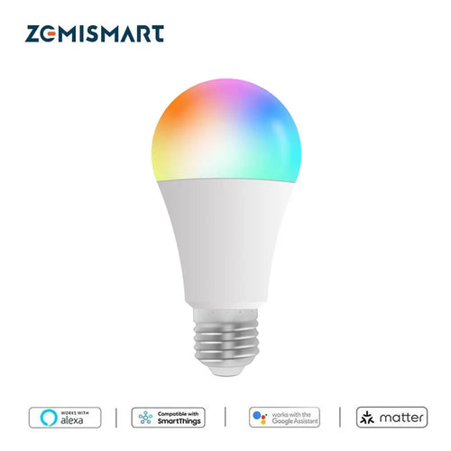 Zemismart Matter WiFi 9W LED Light Bulb E27 RGBCW - SyncYourHome