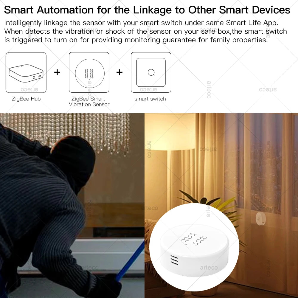 Tuya Zigbee Smart Vibration Tilt Sensor - SyncYourHome