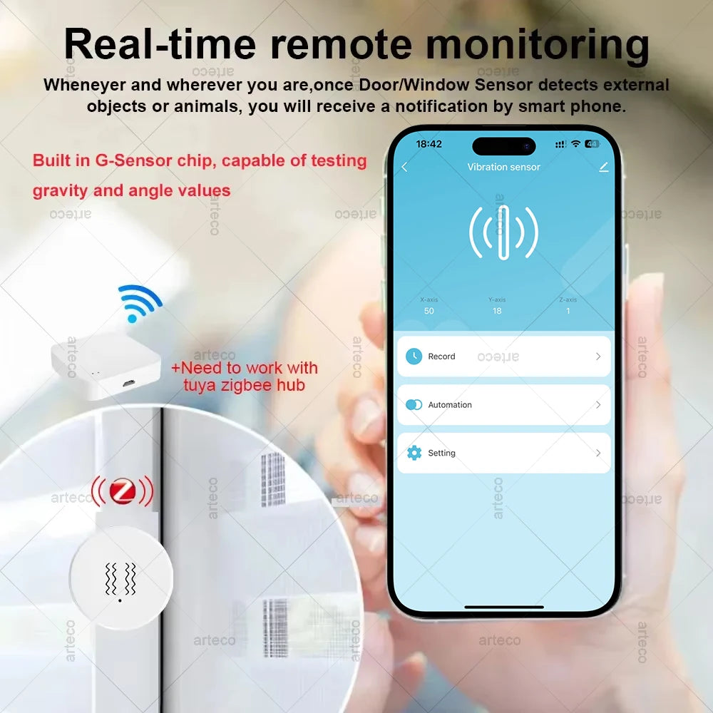 Tuya Zigbee Smart Vibration Tilt Sensor - SyncYourHome