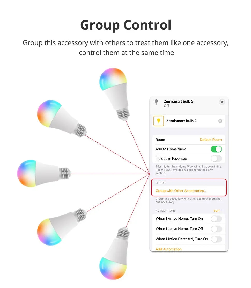 Zemismart Matter WiFi 9W LED Light Bulb E27 RGBCW - SyncYourHome