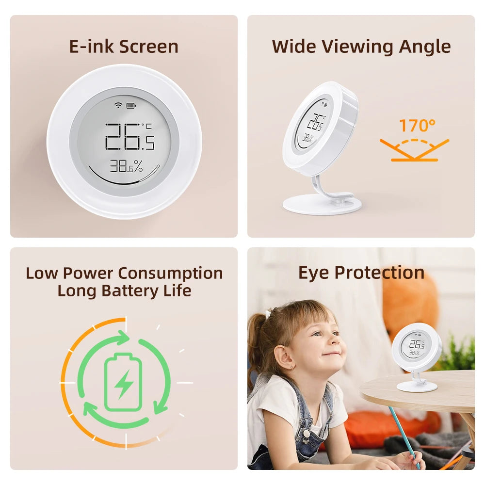 AVATTO Tuya ZigBee Smart Temperature And Humidity Sensor With E-ink Screen (ZWHS16) - SyncYourHome