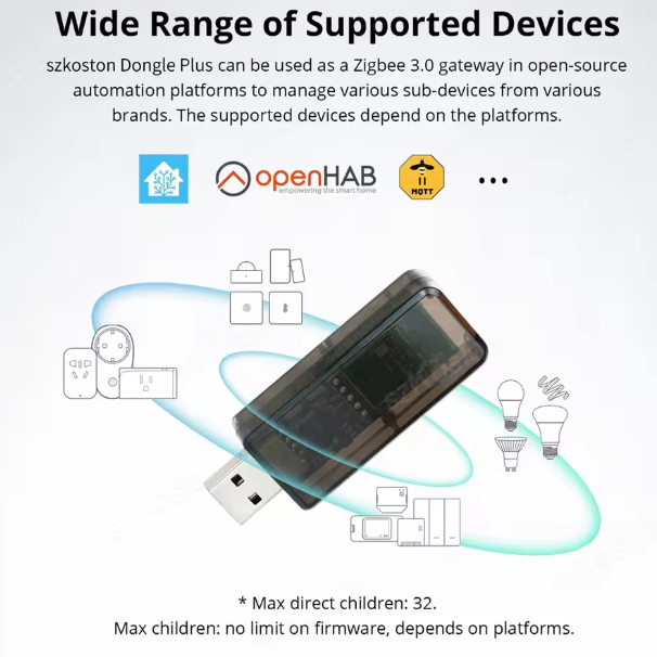Silicon Labs EFR32MG21 Zigbee 30 USB Dongle Home Assistant | Wide Range of Supported Devices