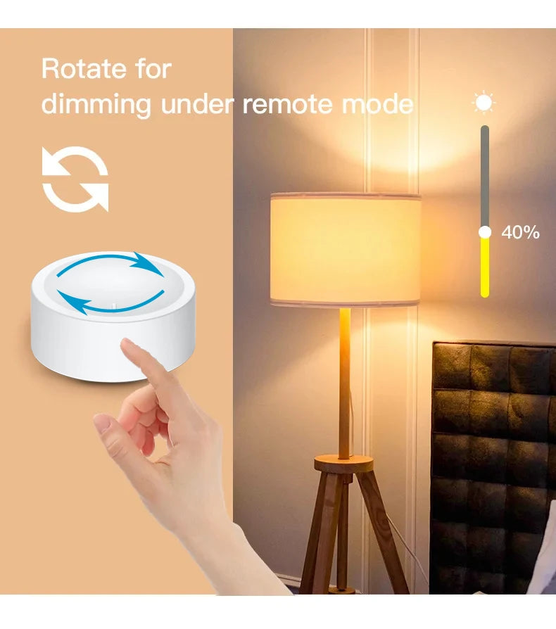 Tuya Zigbee Scene Switch Dimmer Button Knob Controller | Rotate For Dimming | Works with Tuya Smart Life, Home Assistant, Hubitat, Smart Things | SyncYourHome