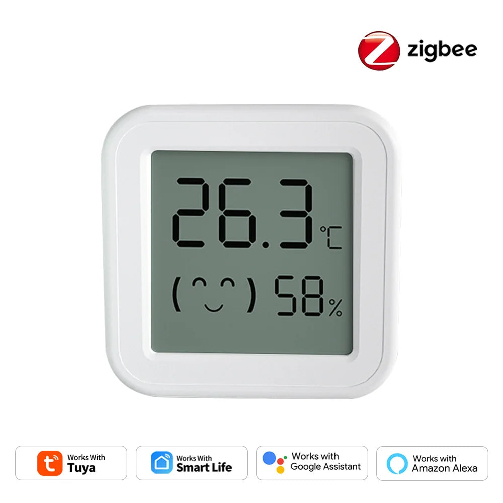 Tuya Smart Zigbee Temperature and Humidity Sensor LCD Display | Works with Tuya Smart Life, Home Assistant, Hubitat, Smart Things