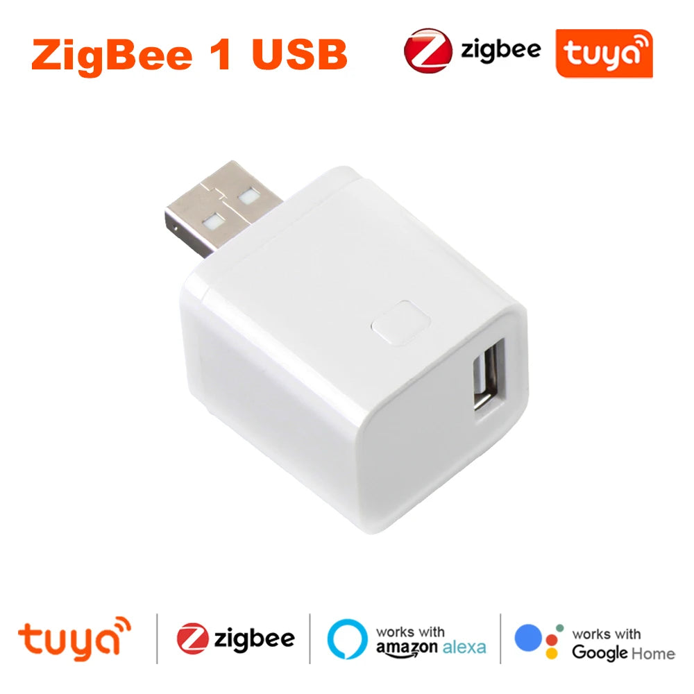 Tuya Zigbee USB Power Adaptor - SyncYourHome, One USB Slot