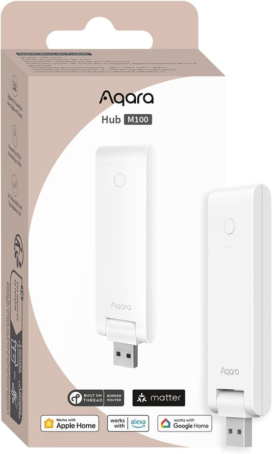 Aqara Smart Hub M100 for Automation, Matter Controller, Thread Border Router, Features Aqara Zigbee, Wi-Fi, Supports Amazon Alexa, Apple Homekit, Google Home, SmartThings, IFTTT, Home Assistant