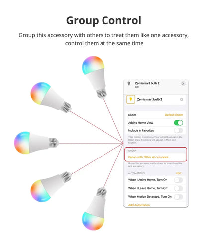 Zemismart Matter WiFi 9W LED Light Bulb E27 RGBCW - SyncYourHome