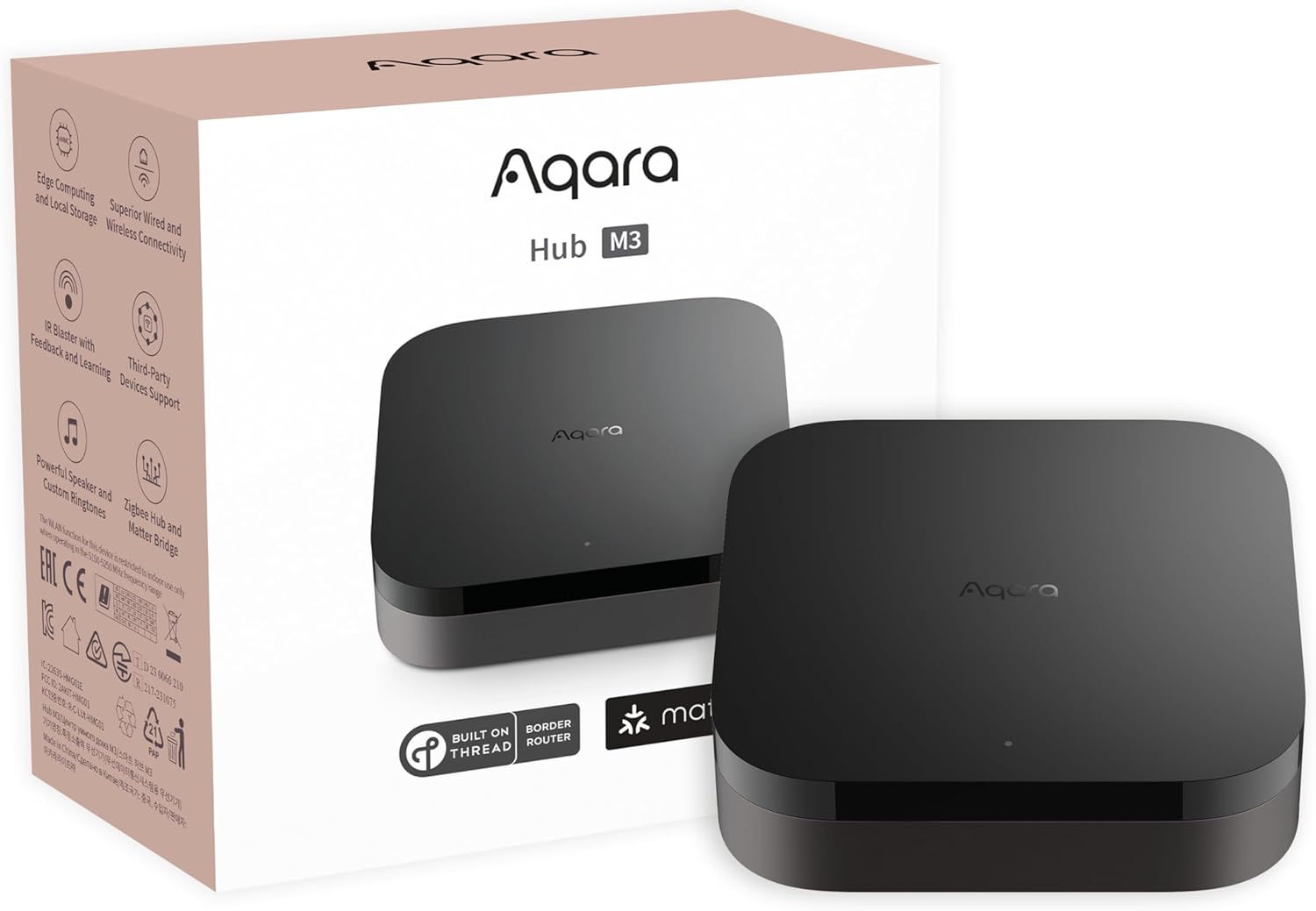 Aqara Smart Hub M3 for Home Automation, Matter Controller, Thread Border Router, Features Zigbee, Bluetooth, Wi-Fi, PoE, IR, Supports Alexa, Apple HomeKit, SmartThings, IFTTT, Homey, Hubitat.