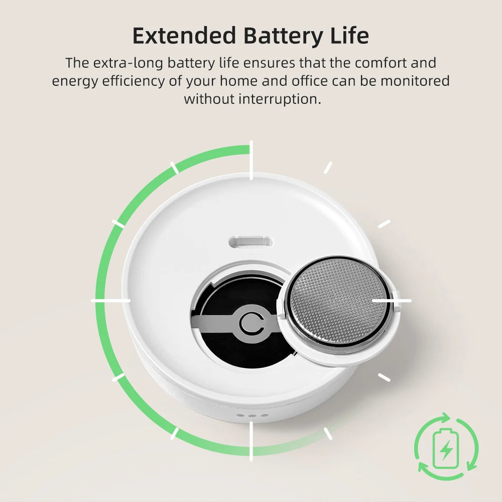 AVATTO Tuya ZigBee Smart Temperature And Humidity Sensor With E-ink Screen (ZWHS16) | Extended Battery Life | Works with Tuya Smart Life, Home Assistant, Hubitat, Smart Things