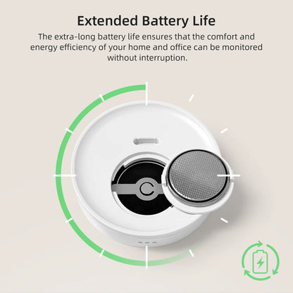 AVATTO Tuya ZigBee Smart Temperature And Humidity Sensor With E-ink Screen (ZWHS16) | Extended Battery Life | Works with Tuya Smart Life, Home Assistant, Hubitat, Smart Things