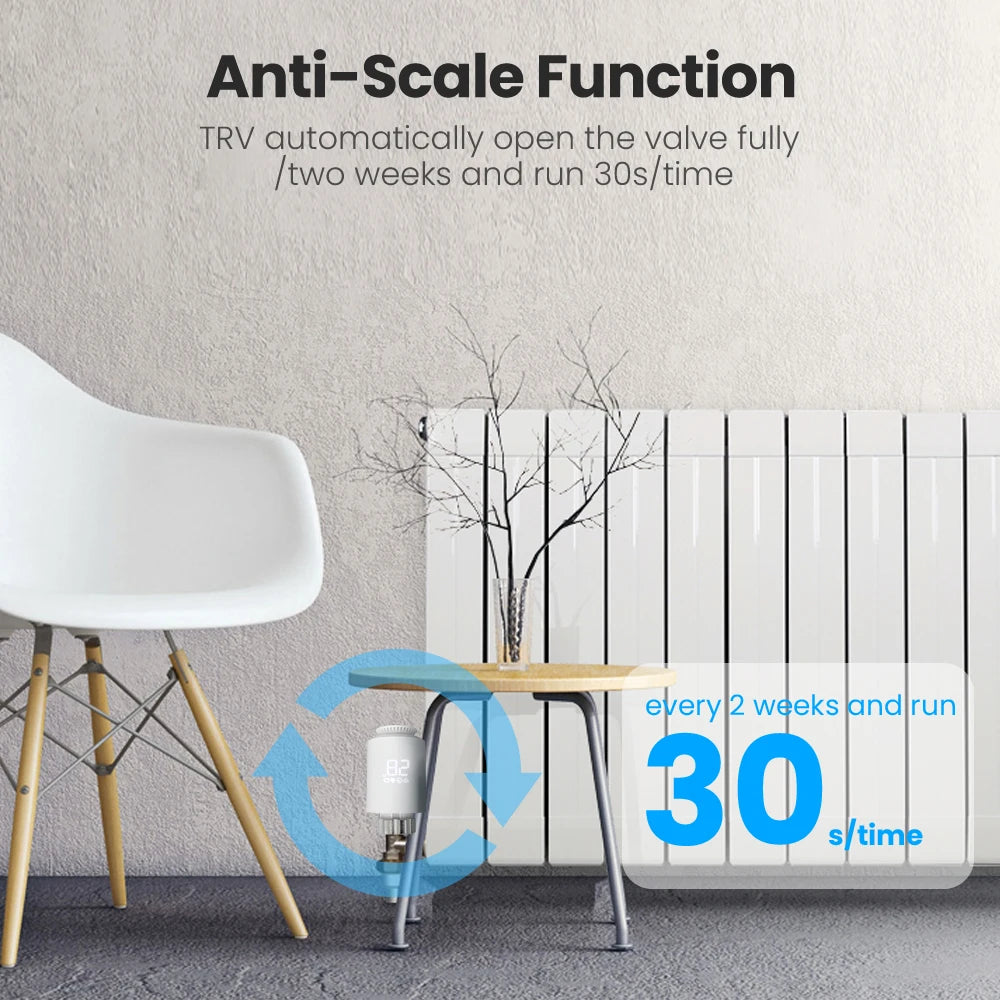 AVATTO Tuya ZigBee 3.0 Smart TRV (TRV06), Anti-Scale Function