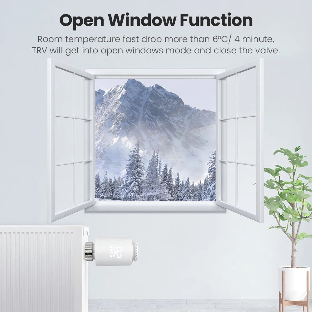 AVATTO Tuya ZigBee 3.0 Smart TRV (TRV06), Open Window Function