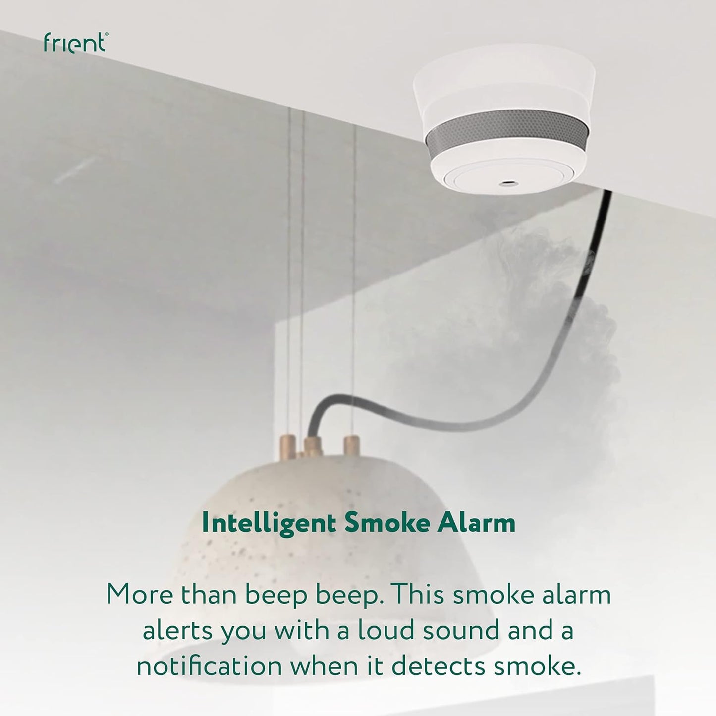 Intelligent Smoke Alarm | More than beep beep. This smoke alarm alerts you with a loud sound and a notification when it detects smoke. | Works with Hubitat, SmartThings, Homey, and Home Assistant 