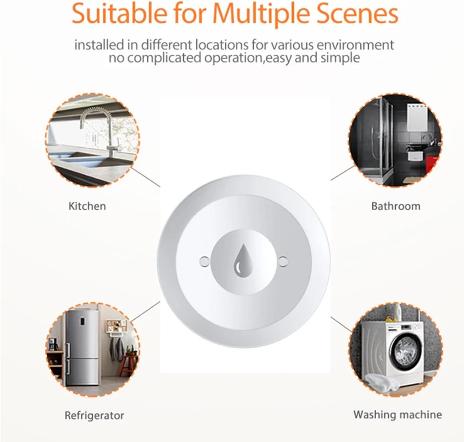 Haozee Water Leak Detector,Zigbee Water Detector Sensor for Home, Water Alarm Battery Operated,Zigbee Hub Required,Support Home Assiatant,Zigbee2MQTT