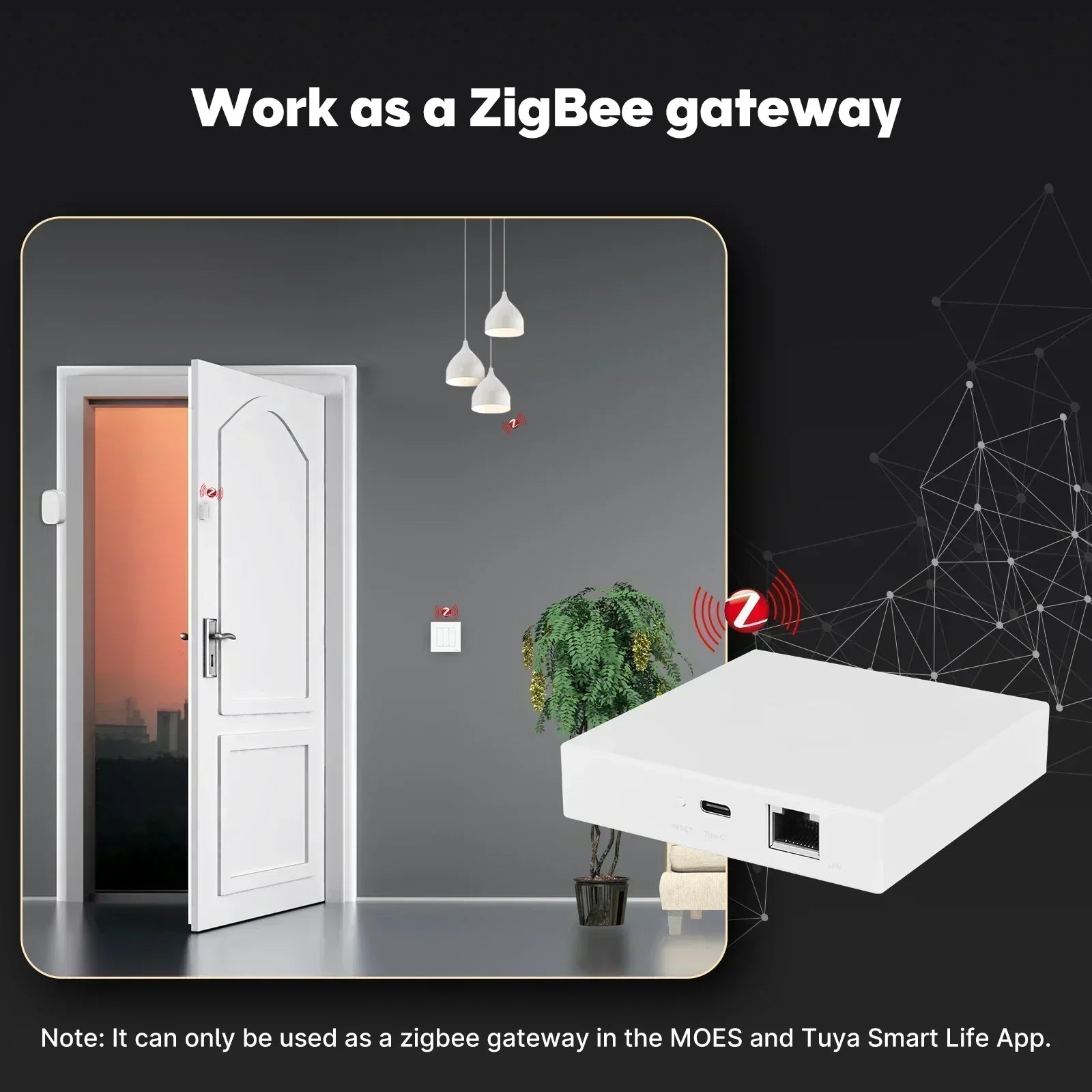 Moes Tuya Zigbee Mater Thread Gateway | Works as a Zigbee Gateway |  Works with Google Home, Amazon Alexa, Apple Home, Home Assistant, Smart Things, Hubitat, Homey |