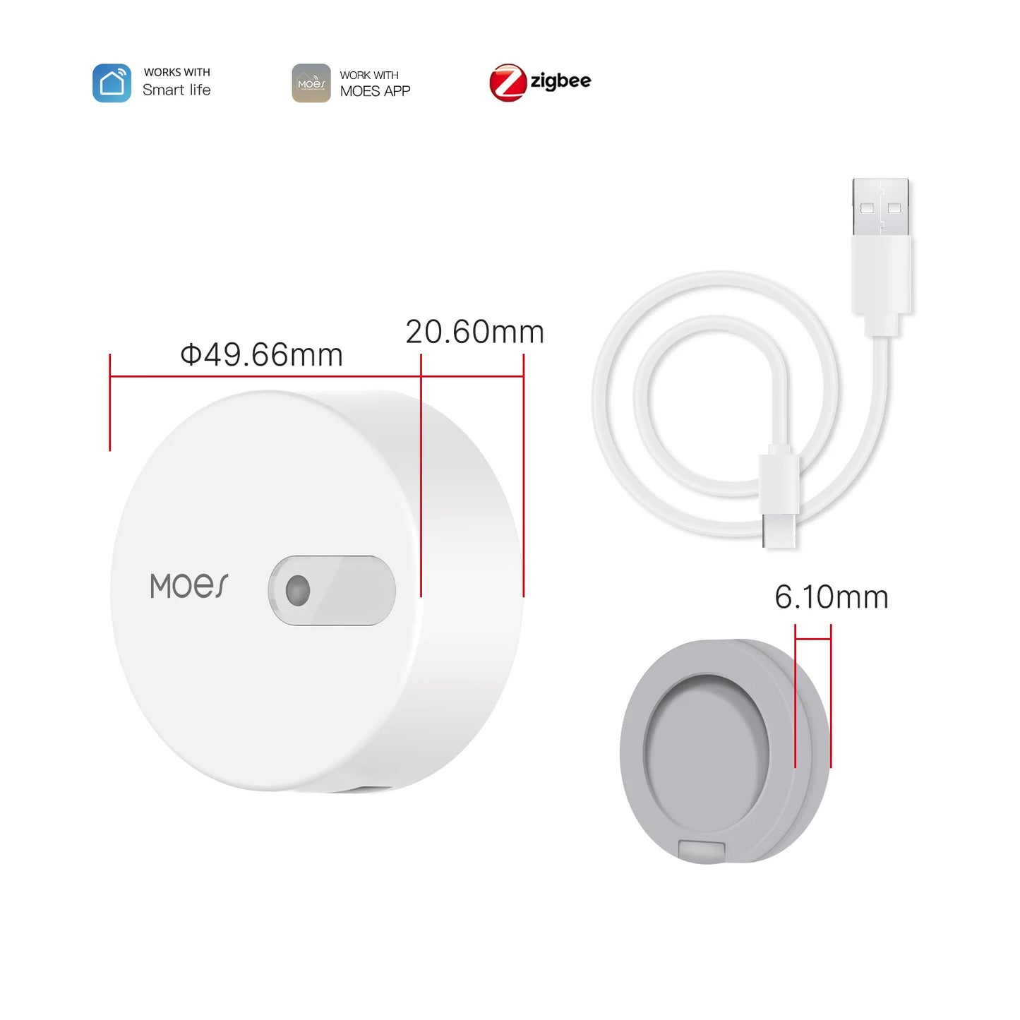 MOES ZigBee Human Presence Sensor Detector (Linptech) - SyncYourHome | Cable