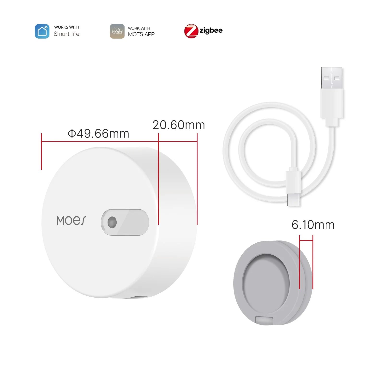 MOES ZigBee Human Presence Sensor Detector (Linptech) - SyncYourHome | Cable
