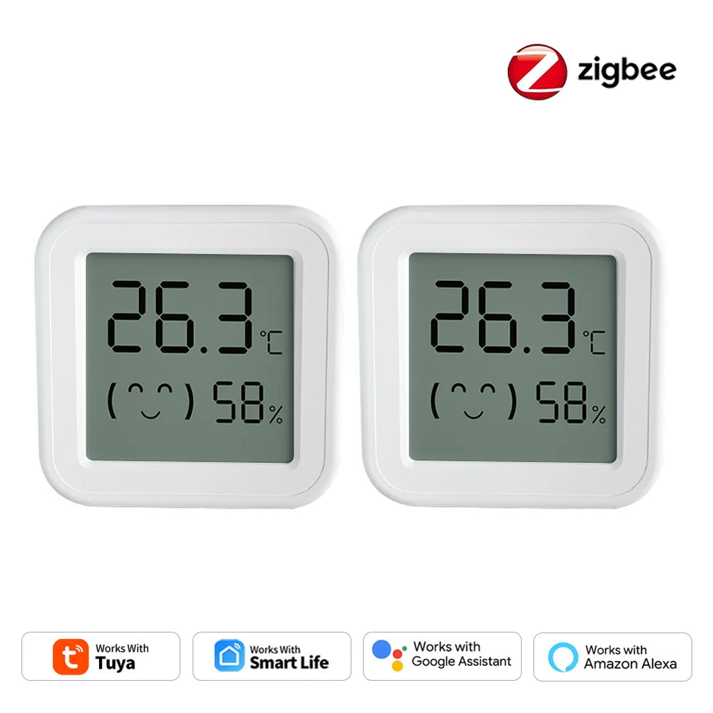 Tuya Smart Zigbee Temperature and Humidity Sensor LCD Display | Works with Tuya Smart Life, Home Assistant, Hubitat, Smart Things