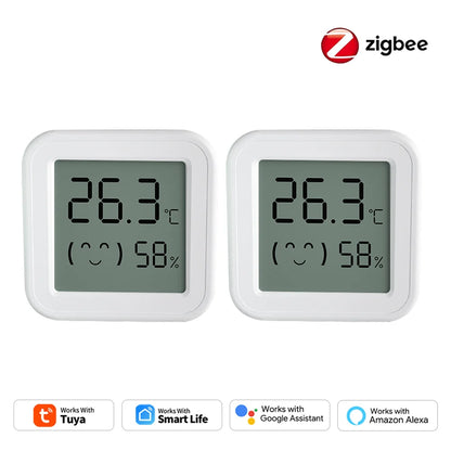 Tuya Smart Zigbee Temperature and Humidity Sensor LCD Display | Works with Tuya Smart Life, Home Assistant, Hubitat, Smart Things