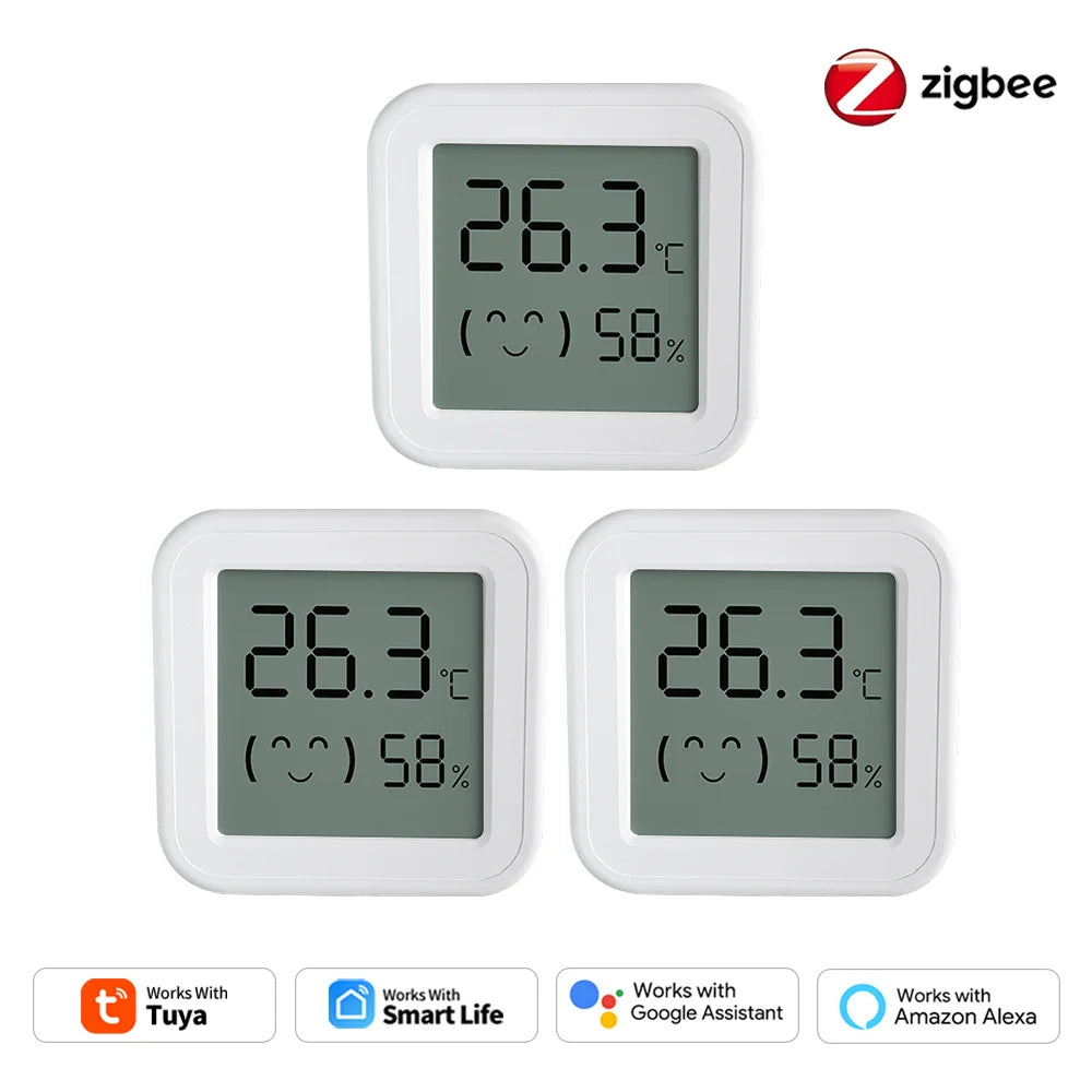 Tuya Smart Zigbee Temperature and Humidity Sensor LCD Display | Works with Tuya Smart Life, Home Assistant, Hubitat, Smart Things