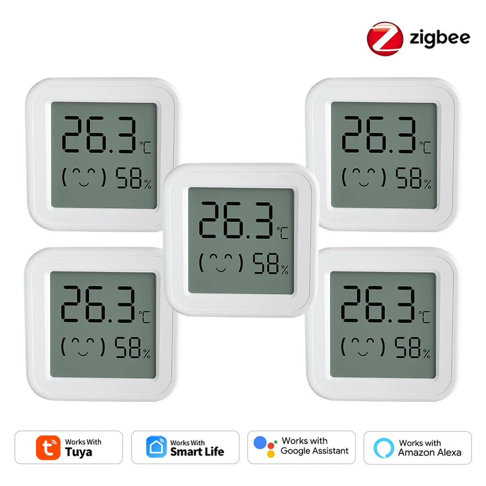 Tuya Smart Zigbee Temperature and Humidity Sensor LCD Display | Works with Tuya Smart Life, Home Assistant, Hubitat, Smart Things