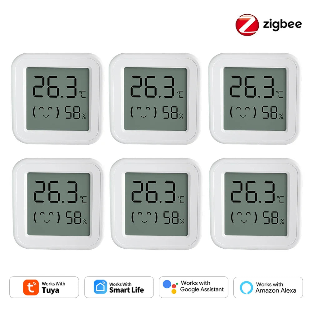 Tuya Smart Zigbee Temperature and Humidity Sensor LCD Display | Works with Tuya Smart Life, Home Assistant, Hubitat, Smart Things