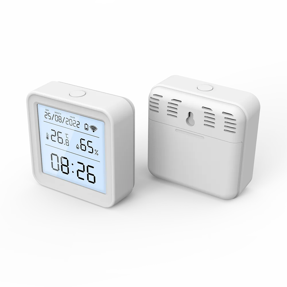 Tuya Zigbee Temperature Humidity Sensor LED Blacklight Screen | Front and Back | SyncYourHome
