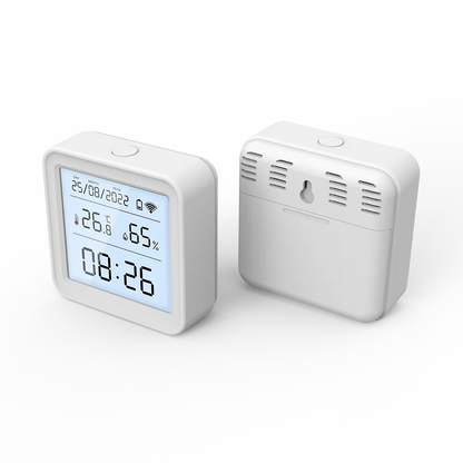Tuya Zigbee Temperature Humidity Sensor LED Blacklight Screen | Front and Back | SyncYourHome